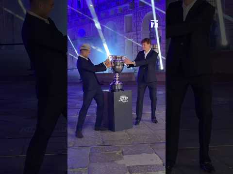 Tussling for the trophy 😂🏆  #carlosalcaraz #janniksinner #atpfinals