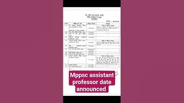 mppsc assistant professor exam date 2024#mppsc#assistantprofessor