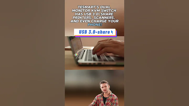 TESmart USB 3.0 DisplayPort + HDMI KVM Switch 2 Monitors 2 Computers 4K@60Hz