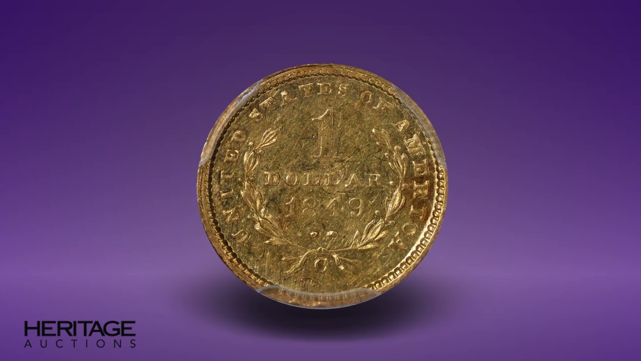 1849-C G$1 Open Wreath MS62 PCGS. Winter 1. Gold Dollars | Lot