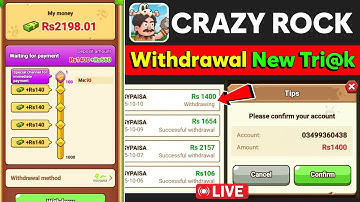 Crazy Rock App Withdraw Problem fix | Crazy Rock Withdraw pending solution | Crazy Rock withdrawal