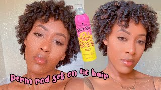 Perm Rod Set on 4C Hair | Got2be Volu Maniac Mousse