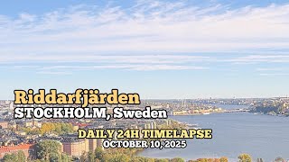 Stockholm Riddarfjärden - Daily Timelapse: October 10, 2025 [Stockholm, Sweden]