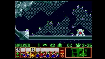 Snes Lemmings tricky level 16