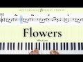 Flowers  miley cyrus  piano tutorial easy  with music sheet  jcms