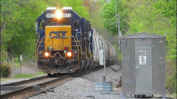 Chasing Local Mixed Freight Train With Ex- PRR EMD SD40-2 Leading