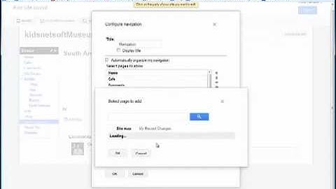 Setting up your Navigation in Google Sites