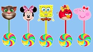 Talking Tom Peppa Pig Spongebob Mickey Mouse And Angry Birds Lollipop Finger Family