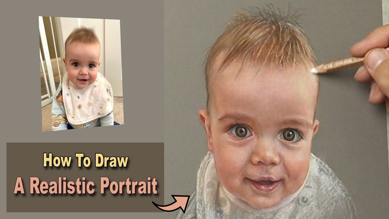 How to mix SKIN TONE colours HAIR and clothes for BABY PORTRAIT in pastel pencils. Narrated Tutorial