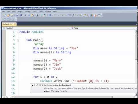 VB Arrays - YouTube