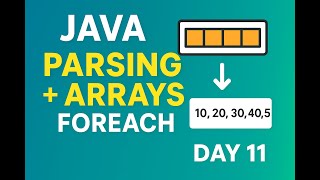 Java Day 11 | Parsing Techniques, Arrays & For-Each Loop Explained | Beginners Guide