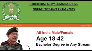 JOIN TERRITORIAL ARMY AS AN OFFICES 2023