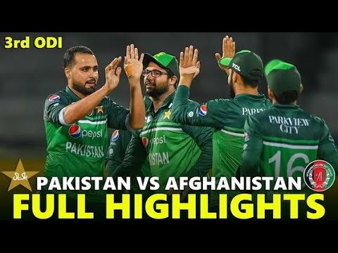 PAKISTAN VS AFGHANISTAN FULL HIGHLIGHTS 3RD ODI MATCH 2023 PAK VS AFG ...