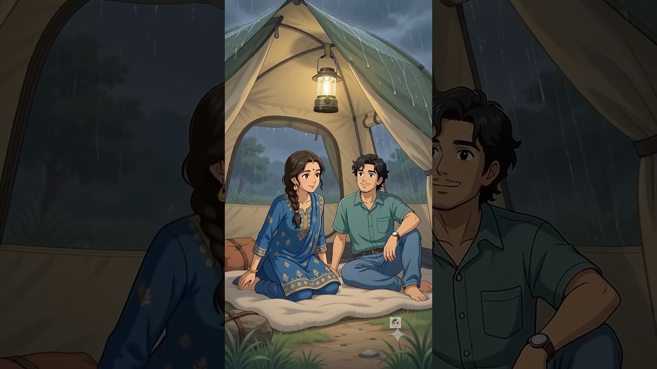 Cozy Riverside Camping & Masala Vada ASMR 🌧️⛺| #ghiblistyle #asmr #shorts 썸네일