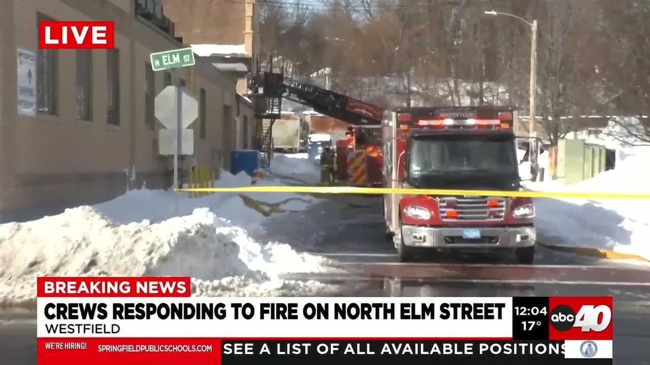 Structure fire prompts Westfield road closure - YouTube
