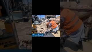 WSSC Swat sanitation staff are actively engaged in cleanliness operations in Fizagat,