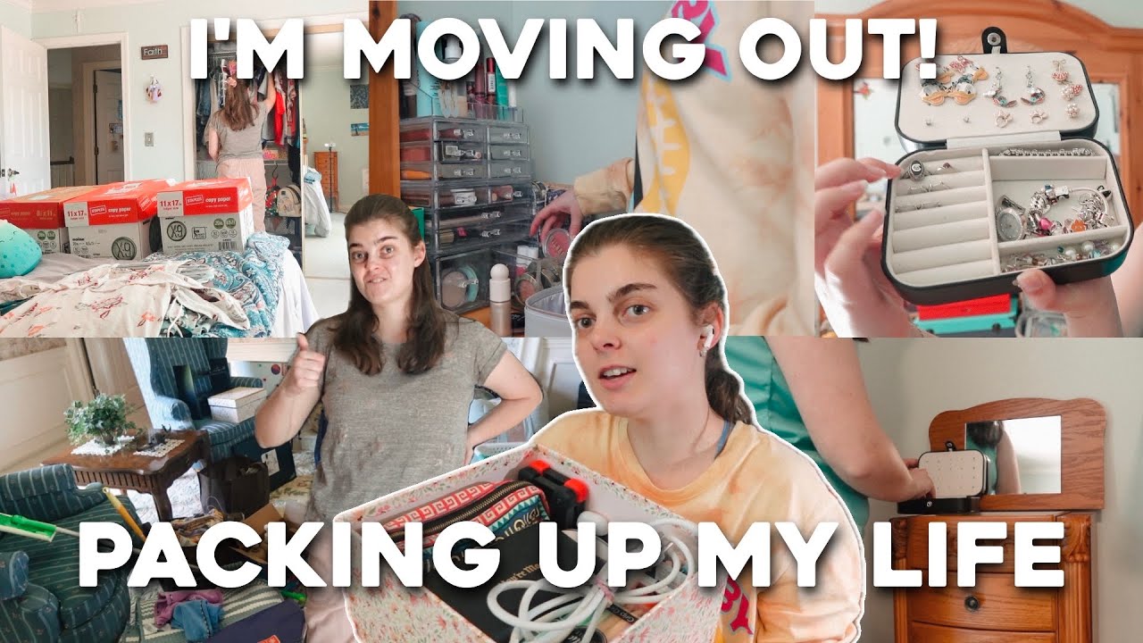 I'M MOVING OUT! Declutter and pack with me to move out of my childhood ...