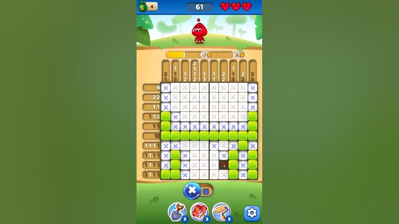 Nono Crossing Picture Nonogram level 61 YouTube