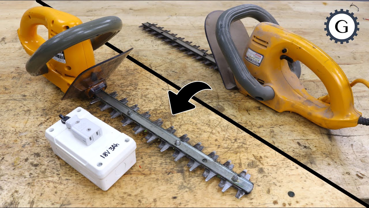 Cord 100V to Cordless 20v Hedge Trimmer Conversion RYOBE HT3010