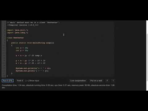 Java - Swap two numbers without using temp variable