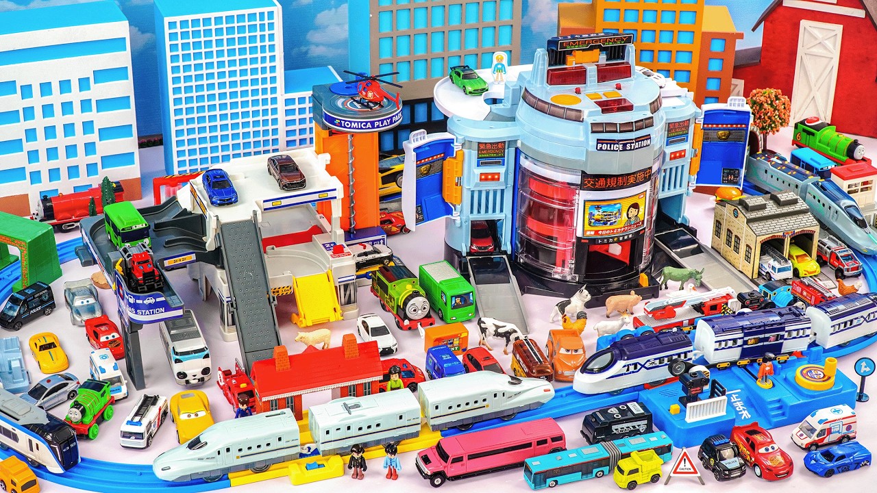 Plarail Shinkansen ☆ Construction of multi-purpose Takara Tomy 3-lane Subway Base Control Center