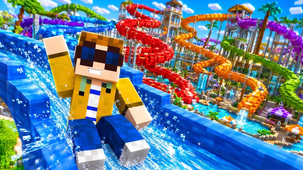 PAT BAUT einen WASSER RUTSCHEN PARK! (Minecraft)