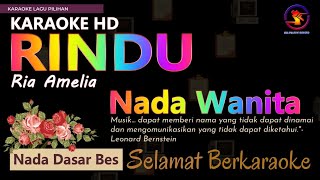Karaoke Rindu - Ria Amelia (Ver. EPR) nada wanita A# || Karaoke HD.