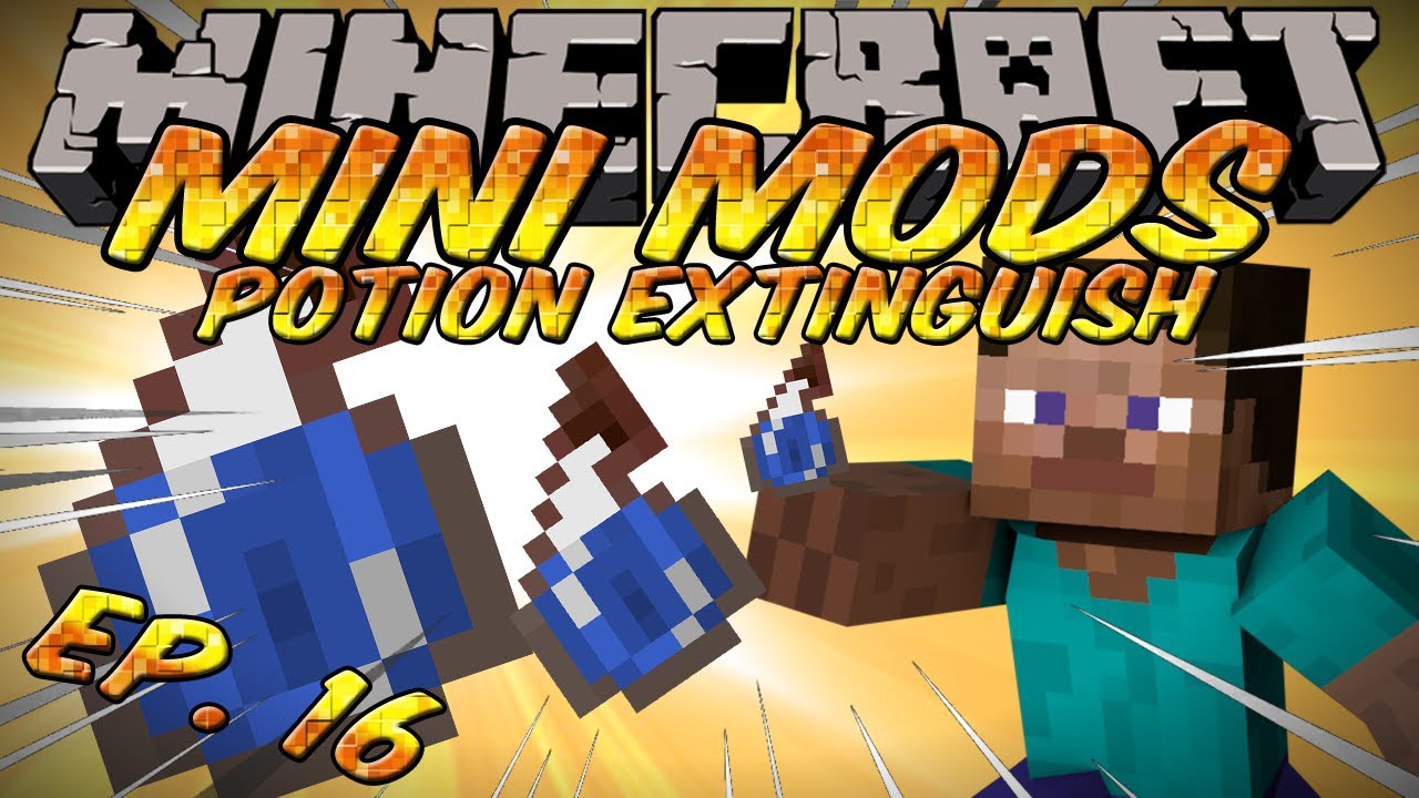 Minecraft Mini Mods Ep 16 Potion Extinguish Mod - Throwable water vials ...