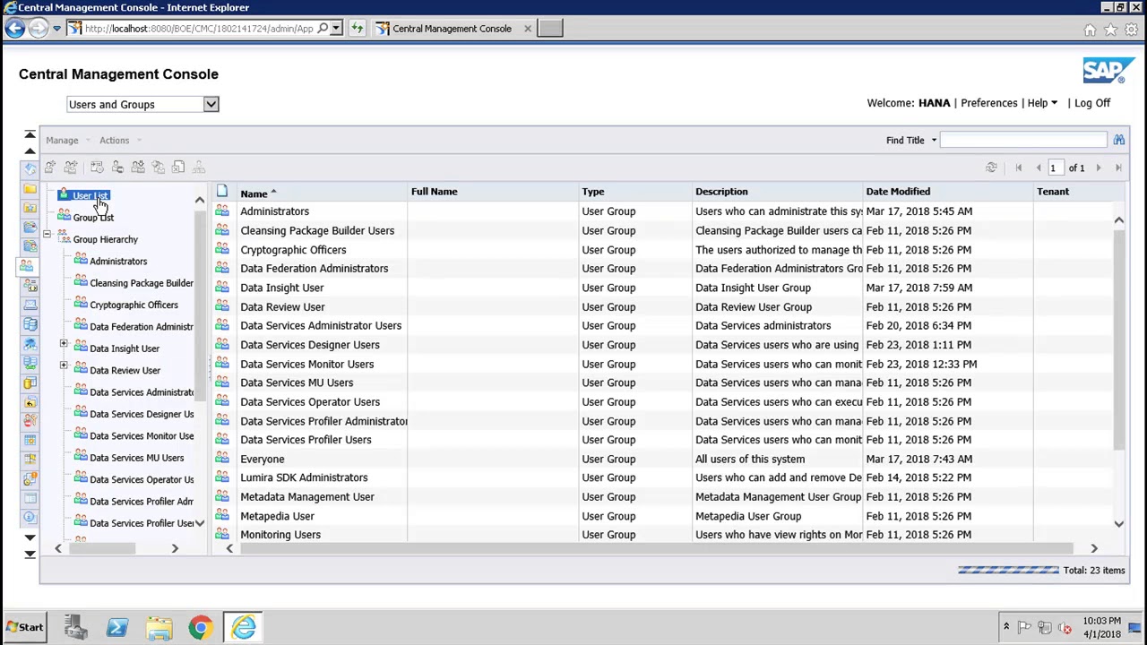 SAP BO Administration Managing Users YouTube