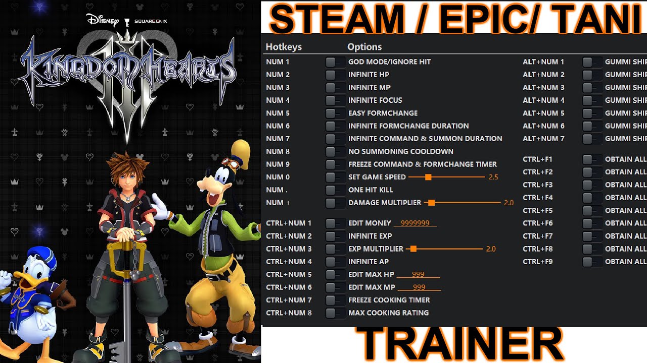 KINGDOM HEARTS 3 PC TRAINER YouTube