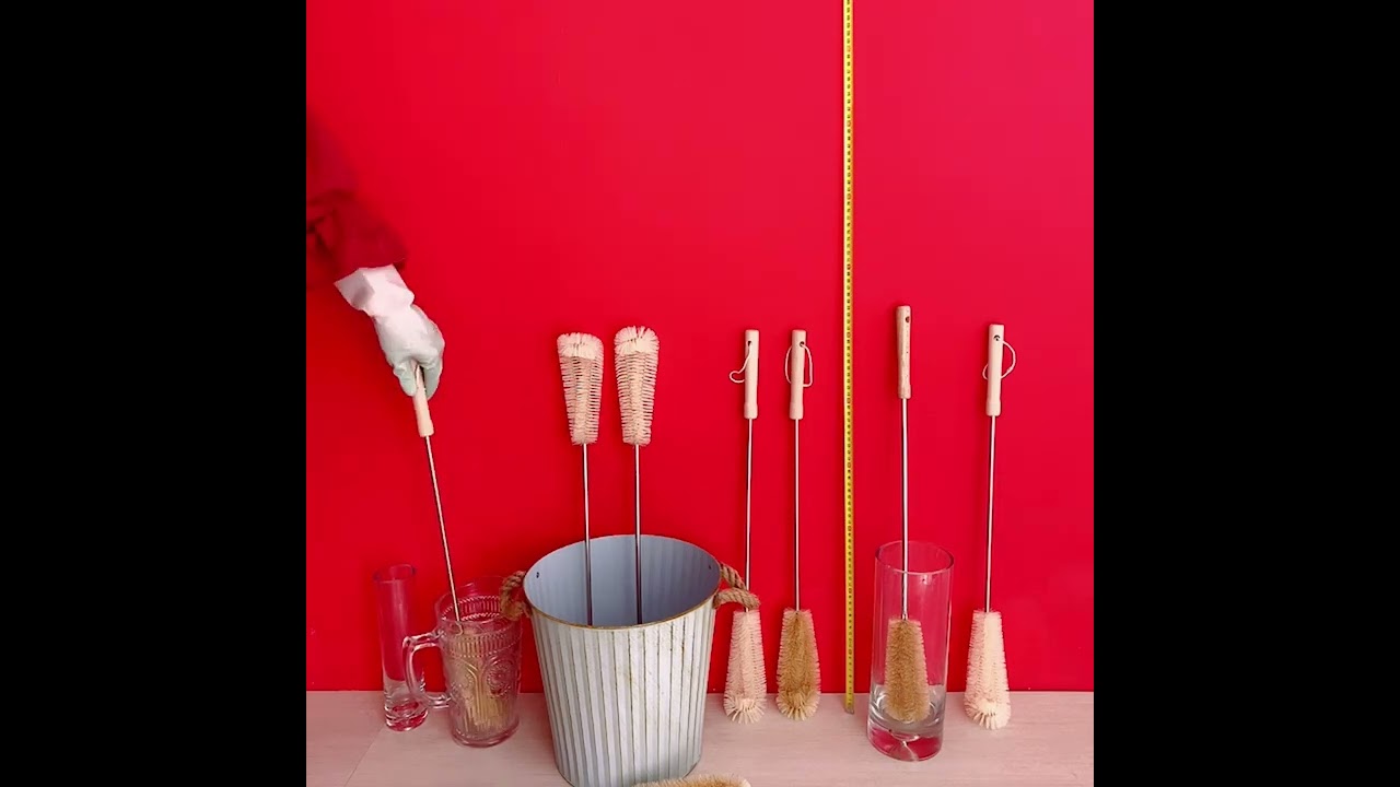 UPTALY 24 inch Long Handled Brush for Cleaning, Elbow Brush with Wood Handle, Extra Long Brush