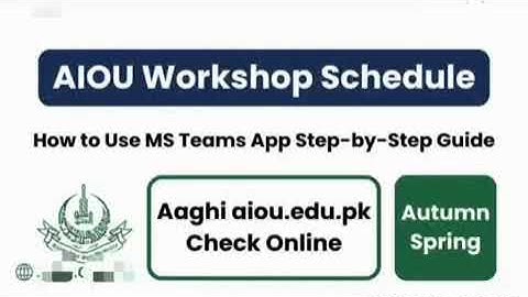 AIOU Workshop Start 2026 | AIOU 02 Big Update | Autumn 2025 Workshop Schedule | The AIOU