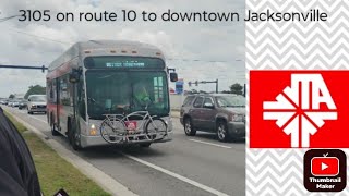 3105 on route 10 to downtown Jacksonville/regional transportation center