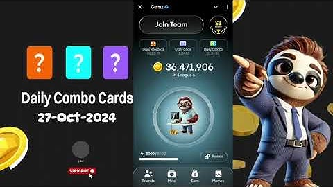 Gemz Daily Combo 27 October || Gemz Daily Code 27 October || Daily Combo Today||Game of Gone