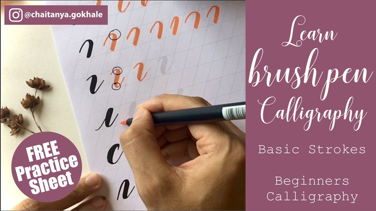 Learn Brush Pen Calligraphy for Beginners, Basic Strokes Tutorial