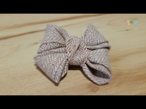 헤링본 리본보우 헤어핀 - 겨울에 어울리는 리본헤어핀, Herringborn Ribbon