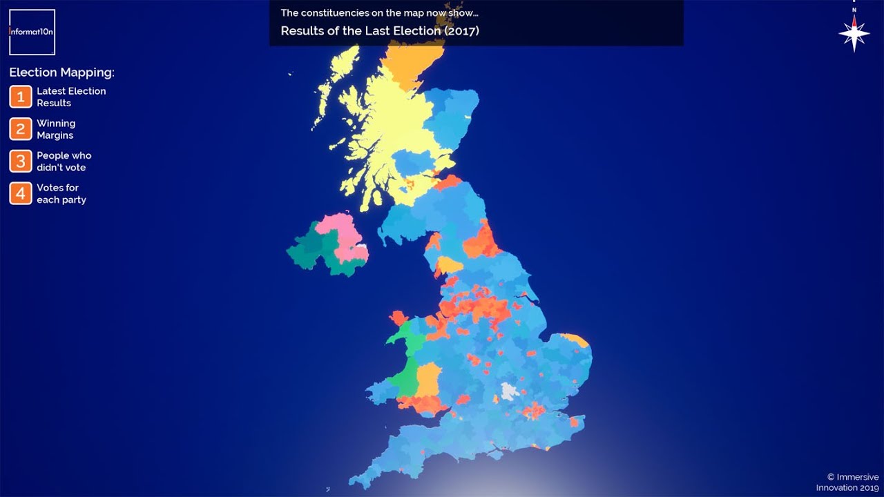 UK General Election Interactive 3D Map & Data Visualization ( UK2019 by Informat10n ) YouTube