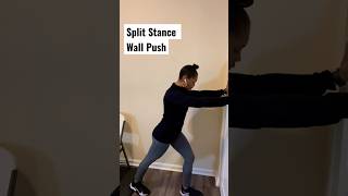 How to: Split Stance Wall Push #howto #fitness #chairworkout #seniorfitness #stretchroutine