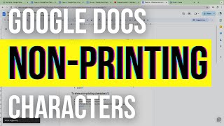 How To Turn Off Non-Printing Characters | Google Docs