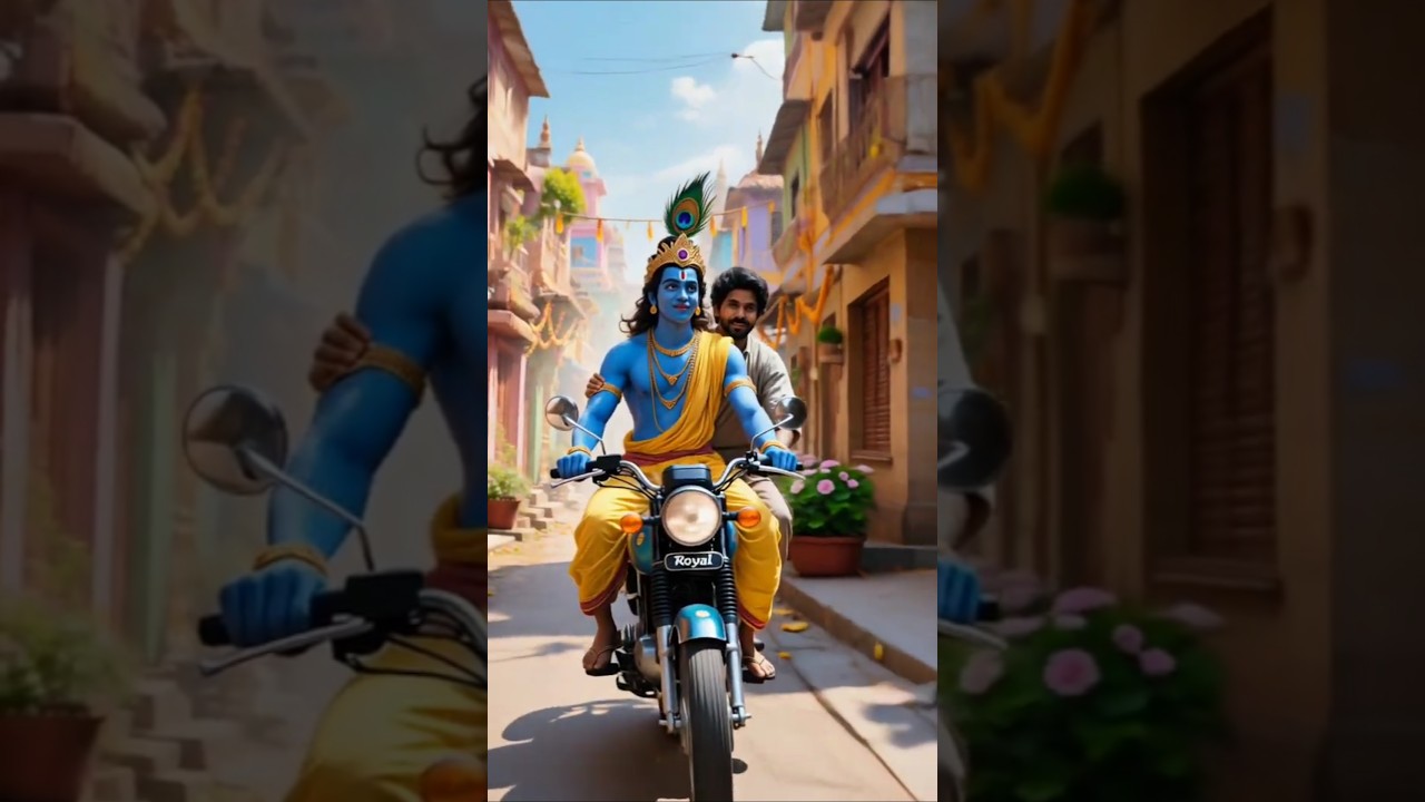 Krishna Ji Bike Ride 🏍️✨ | Funny God Shorts 