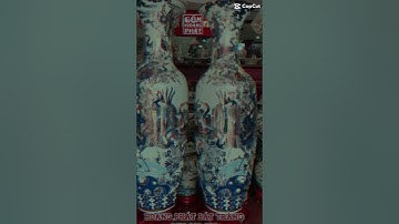 Đôi lục bình vẽ vàng 24k chim hạc siêu kỹ, đỉnh cao sứ vẽ vàng cao cấp Gốm Hoàng Phát