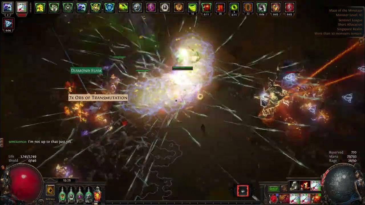 Dex stack tornado shot deadeye run mino map (POE 3.18) YouTube