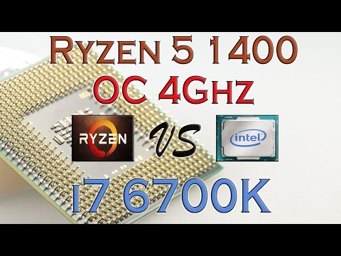 RYZEN 5 1400 MAX OVERCLOCK (R5 1400 OC 4Ghz ) Vs I7 6700K - BENCHMARKS & PERFORMANCE REVIEW