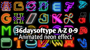 36days_ot_type New collection. 0-1,A-Z Neon effects || NH motion #animation #36daysoftype