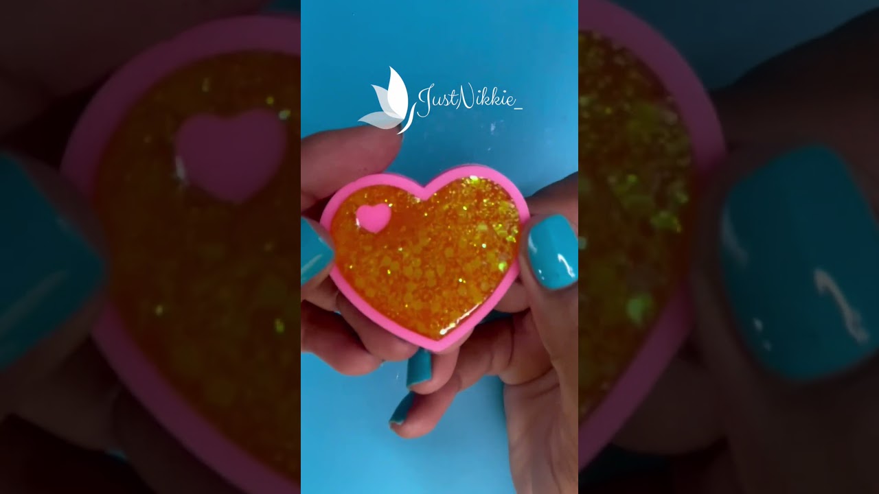Resin Glitter Heart KeyChain Mold 
