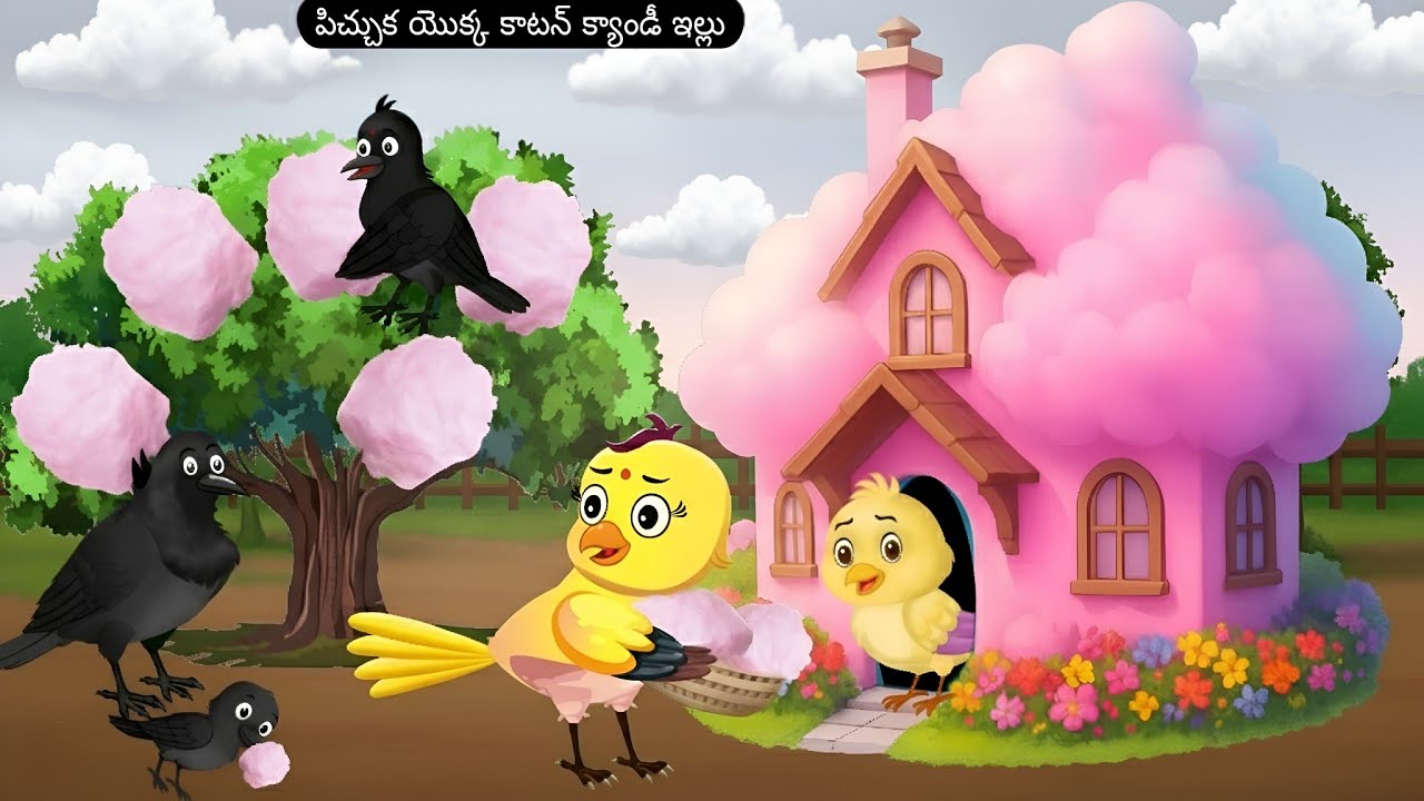పిచ్చుక యొక్క కాటన్ క్యాండీ ఇల్లు | Birds Cartoon | Moral Story | Reenu pichuka cartoon |