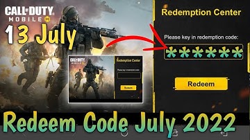 July 13 Redeem Code Codm 2022 | Codm Redeem Code 2022 | Cod Mobile Redeem Code