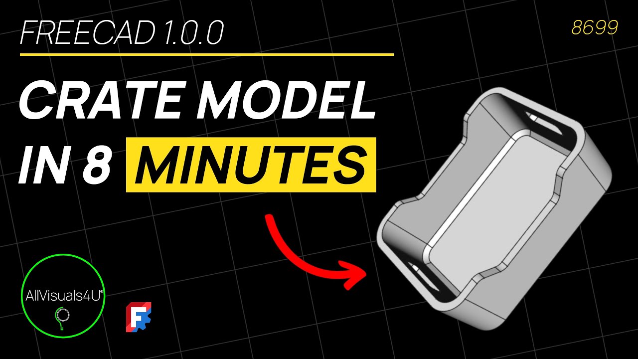 TIMELAPSE FreeCAD Beginner Tutorial Crate 3D Model FreeCAD timelapse-freecad-beginner-tutorial-crate-3d-model-freecad