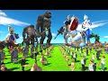 Weapon War - Team Melee Weapon King Kong + Troll VS Team Ranged Weapon Gundam RX-78 + Zone Fighter