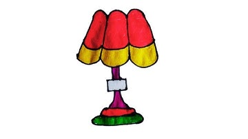 Drawing lamp Table Light| Lamp drawing easy Lamp drawing step by step tutorial for kids|